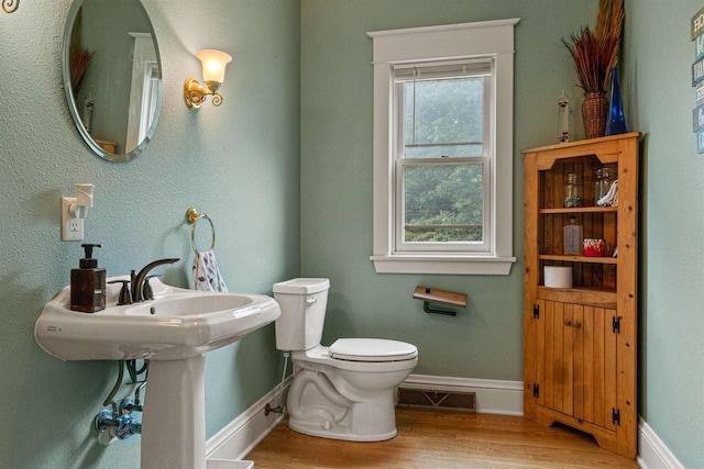 704 Sandy Pines Ct, Redgranite, WI 54970 - bathroom featuring toilet and wood finished floors