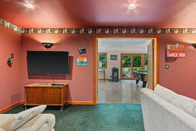 704 Sandy Pines Ct, Redgranite, WI 54970 - living room with a textured ceiling and recessed lighting