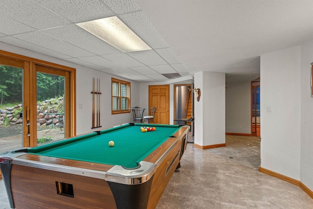 704 Sandy Pines Ct, Redgranite, WI 54970 - rec room with billiards and a paneled ceiling