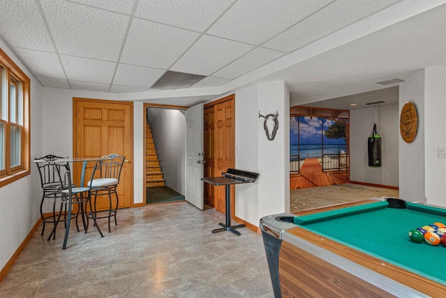 704 Sandy Pines Ct, Redgranite, WI 54970 - recreation room with billiards and a paneled ceiling