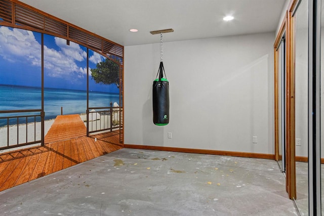 704 Sandy Pines Ct, Redgranite, WI 54970 - unfurnished sunroom featuring a water view