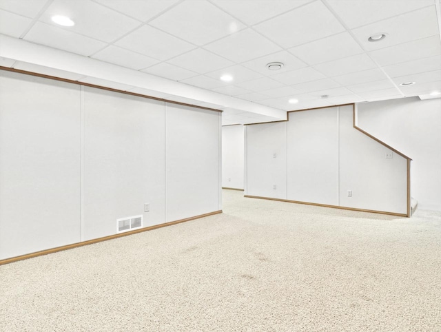 4315 Tanglewood Dr, Janesville, WI 53546 - finished basement featuring carpet flooring, recessed lighting, and a drop ceiling