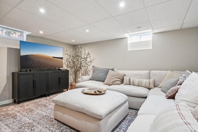 235 Jasper Ln, Waukesha, WI 53188 - living room featuring recessed lighting and a drop ceiling
