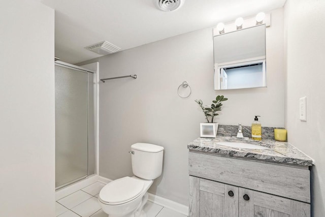 235 Jasper Ln, Waukesha, WI 53188 - bathroom featuring vanity, a shower stall, and tile patterned floors