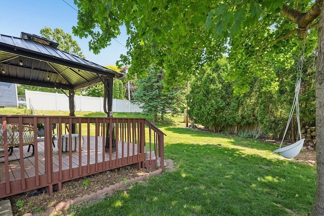 235 Jasper Ln, Waukesha, WI 53188 - view of yard featuring a gazebo and a wooden deck