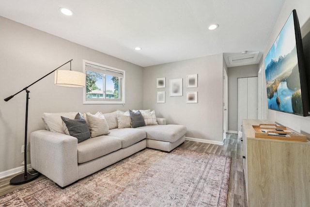 235 Jasper Ln, Waukesha, WI 53188 - living room featuring wood finished floors and recessed lighting
