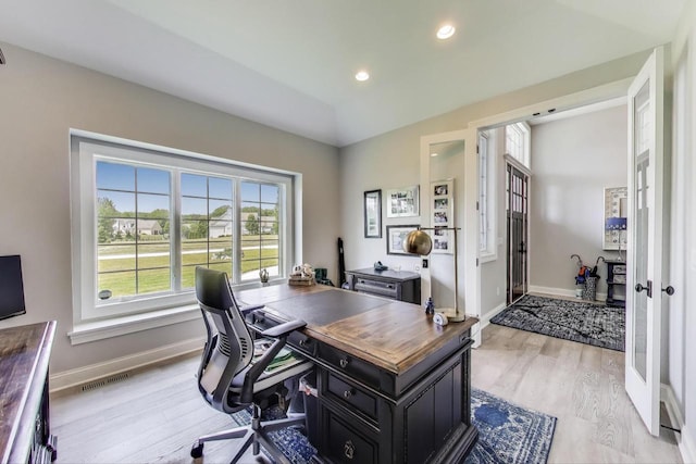 9335 223rd Ave, Salem, WI 53168 - office featuring light wood-type flooring and recessed lighting