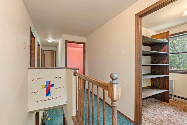 1490 Fernando Dr, Ashwaubenon, WI 54115 - stairway with carpet flooring and baseboard heating