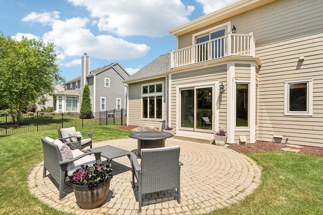 13745 W Park Central Blvd, New Berlin, WI 53151 - back of house with a balcony, a patio area, and an outdoor hangout area