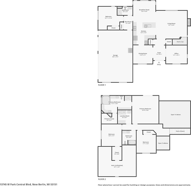 13745 W Park Central Blvd, New Berlin, WI 53151 - view of floor plan / room layout