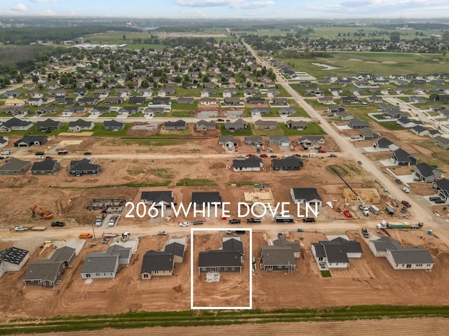 2061 White Dove Ln, Kaukauna, WI 54130 - aerial view of residential area with property parcel outlined