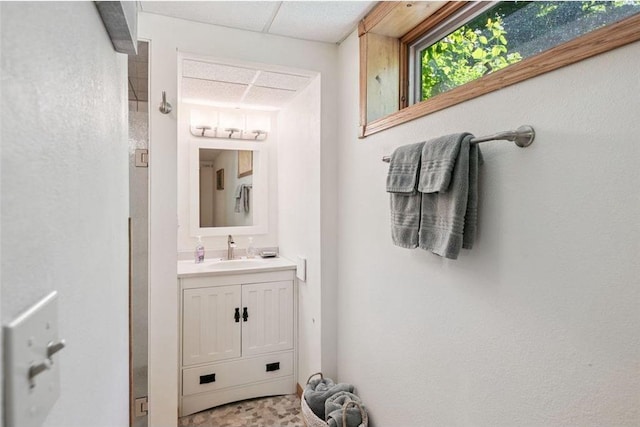 62405 Delta Lake Rd, Iron River, WI 54847 - bathroom featuring vanity and a drop ceiling