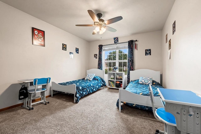 4835 Isabella Cir, Hobart, WI 54155 - carpeted bedroom with ceiling fan and baseboards