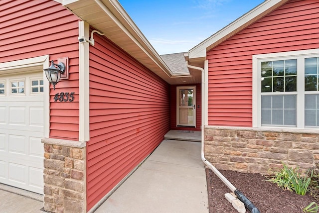 4835 Isabella Cir, Hobart, WI 54155 - entrance to property featuring stone siding
