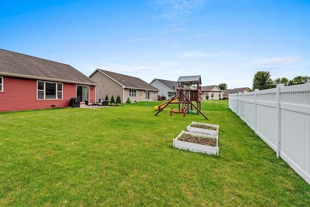 4835 Isabella Cir, Hobart, WI 54155 - view of yard featuring a playground and a patio