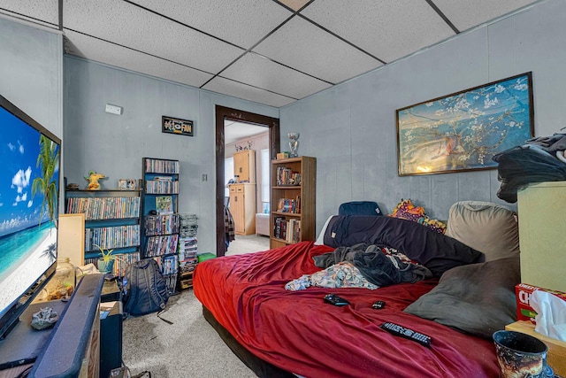 628 End Ct Unit 628A, Sheboygan, WI 53081 - bedroom featuring carpet floors and a paneled ceiling