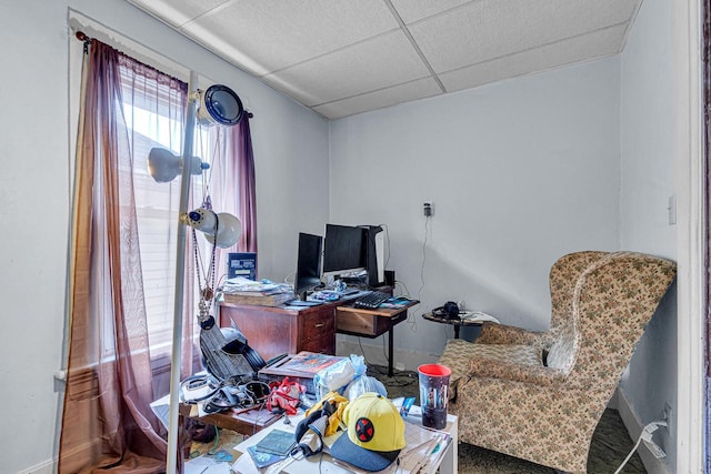 628 End Ct Unit 628A, Sheboygan, WI 53081 - office area with a paneled ceiling and baseboards