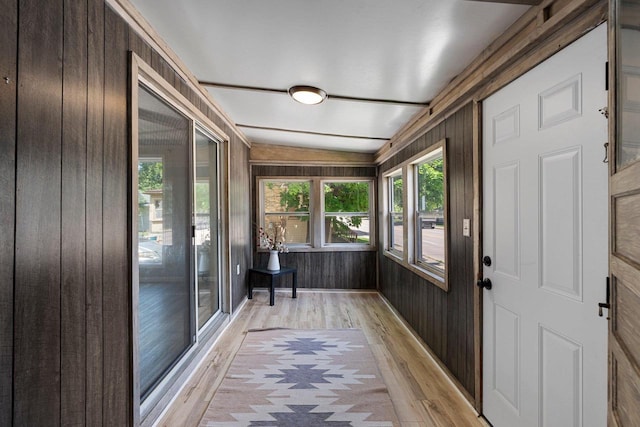 907 Lawe St, Kaukauna, WI 54130 - sunroom / solarium with wood finished floors and wooden walls