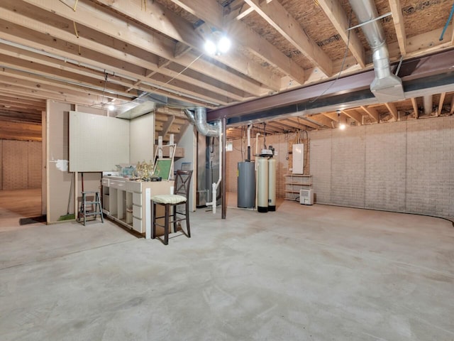 8300 Fishman Rd, Burlington, WI 53105 - unfinished basement with electric panel and a water softener system