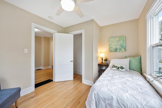 50 S Marquette St, Madison, WI 53704 - bedroom featuring light wood-style flooring and a ceiling fan