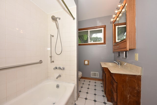 8535 N 59th St, Brown Deer, WI 53223 - full bathroom with bathing tub / shower combination, vanity, and tile patterned floors