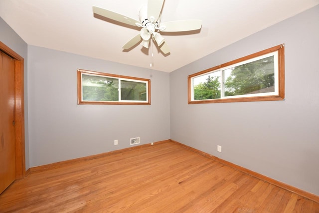 8535 N 59th St, Brown Deer, WI 53223 - spare room featuring light wood finished floors and ceiling fan