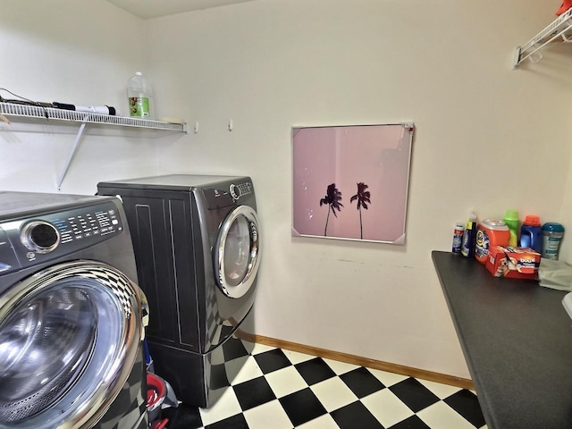 3201 Mockingbird Way, Oshkosh, WI 54904 - laundry room featuring tile patterned floors and washer and dryer
