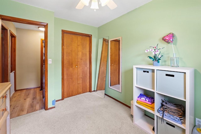 605 E 10th St, Fond Du Lac, WI 54935 - rec room featuring ceiling fan and carpet floors