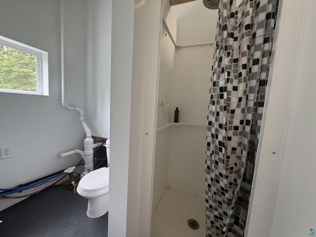 3406 S County Rd E, South Range, WI 54874 - full bathroom featuring a shower stall and toilet