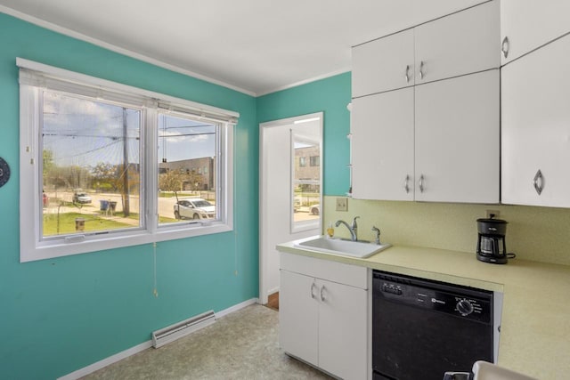 1002 Grove St, Oshkosh, WI 54901 - kitchen with dishwasher, light countertops, and white cabinets