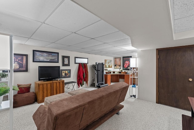 618 Westridge Dr, West Bend, WI 53095 - living room featuring a paneled ceiling and light colored carpet