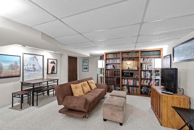 618 Westridge Dr, West Bend, WI 53095 - living area featuring a drop ceiling and carpet flooring