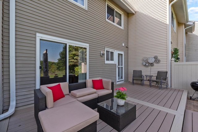 618 Westridge Dr, West Bend, WI 53095 - wooden terrace with outdoor lounge area