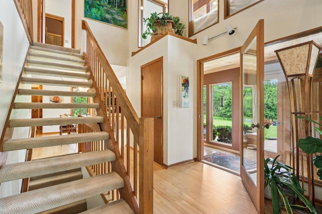 W318S4121 Highview Rd, Waukesha, WI 53189 - entryway with wood finished floors and stairs