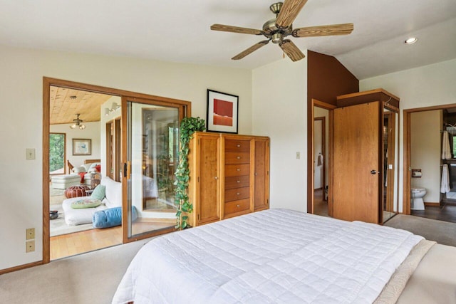 W318S4121 Highview Rd, Waukesha, WI 53189 - carpeted bedroom with lofted ceiling and a ceiling fan
