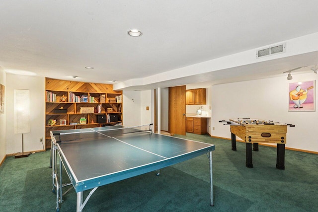 W318S4121 Highview Rd, Waukesha, WI 53189 - recreation room with dark colored carpet and recessed lighting