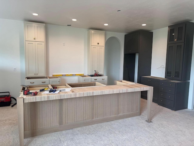 2584 N Stellita Cir, De Pere, WI 54115 - kitchen featuring light colored carpet and recessed lighting