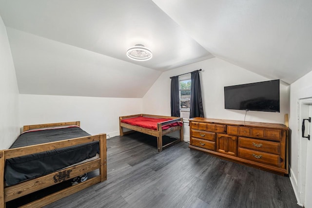 500 S Pierce Ave, Appleton, WI 54914 - bedroom with dark wood-type flooring and vaulted ceiling