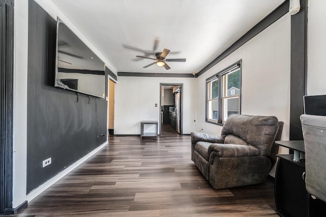 500 S Pierce Ave, Appleton, WI 54914 - living area featuring a ceiling fan and wood finished floors