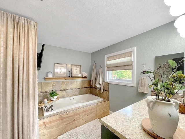 431 Limestone St, Kiel, WI 53042 - full bath featuring a bath, vanity, and a textured ceiling