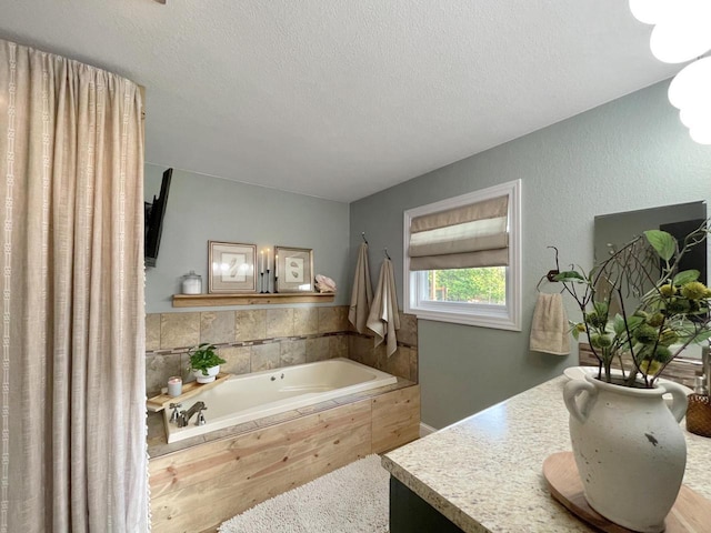 431 Limestone St, Kiel, WI 53042 - full bathroom with a bath, vanity, and a textured ceiling