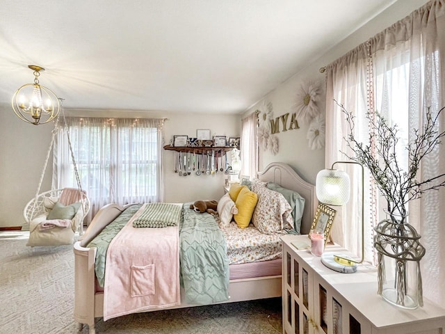 431 Limestone St, Kiel, WI 53042 - carpeted bedroom with a chandelier