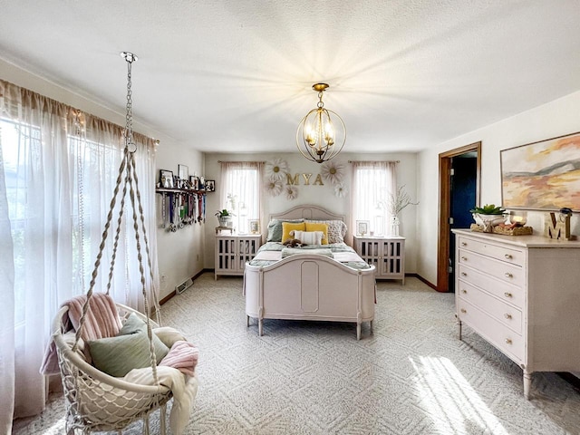431 Limestone St, Kiel, WI 53042 - bedroom with a chandelier and light colored carpet
