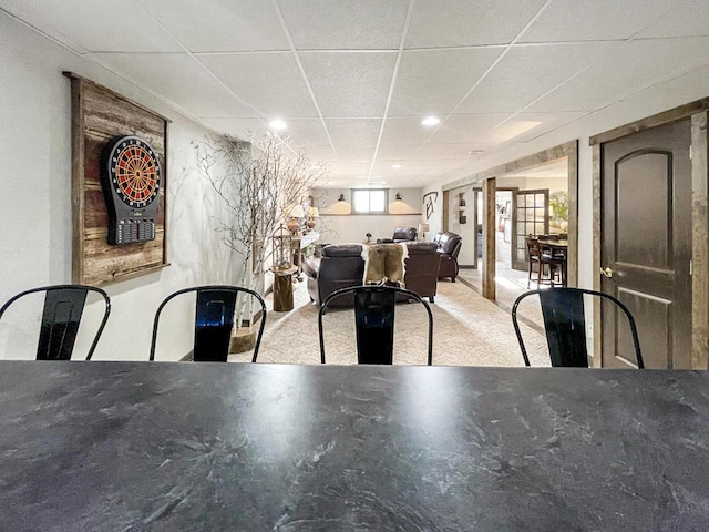 431 Limestone St, Kiel, WI 53042 - carpeted dining room featuring a paneled ceiling