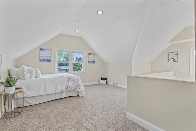 3700 S 21st St, Milwaukee, WI 53221 - bedroom with carpet floors, lofted ceiling, and recessed lighting