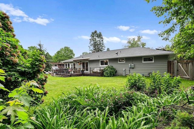 5706 Tolman Ter, Madison, WI 53711 - rear view of house with a wooden deck