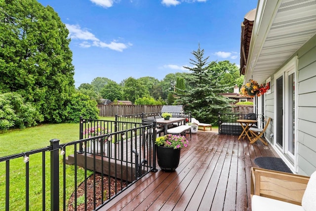 5706 Tolman Ter, Madison, WI 53711 - deck with outdoor dining area and view of scattered trees