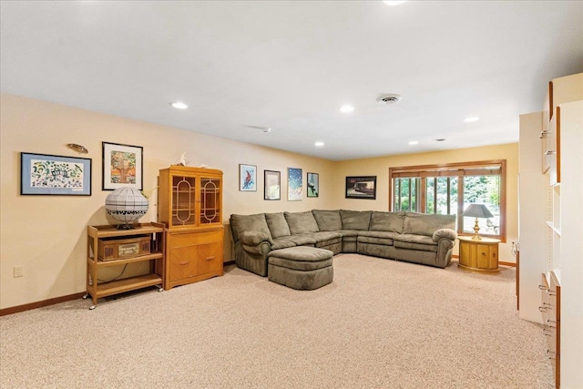 5870 Persimmon Dr, Fitchburg, WI 53711 - carpeted living room with recessed lighting and baseboards