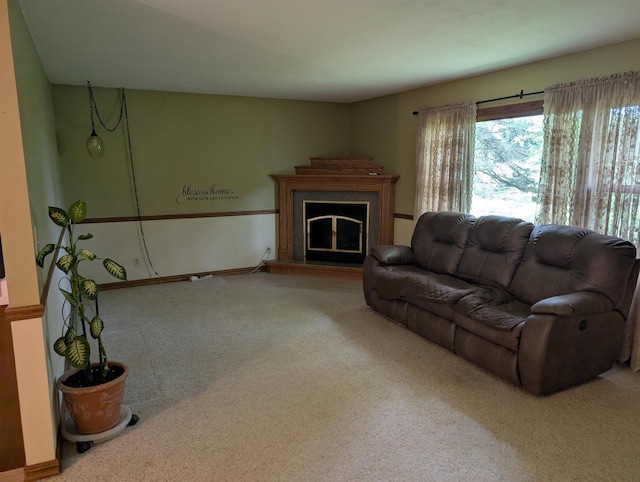 3664 Martin Rd, Kronenwetter, WI 54455 - living area featuring carpet flooring and a glass covered fireplace