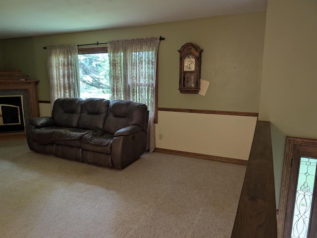 3664 Martin Rd, Kronenwetter, WI 54455 - living room featuring plenty of natural light, carpet floors, and a fireplace